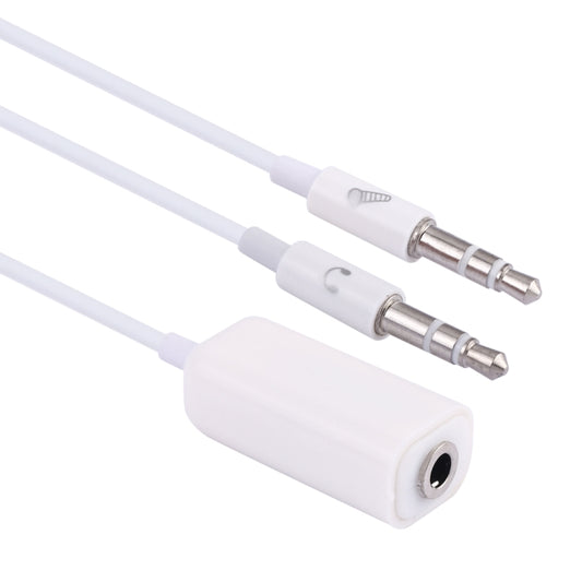 3.5mm Female to 3.5mm Male Microphone Jack + 3.5mm Male Earphone Jack Adapter Cable for Apple Computer, Length: 78cm(White) by buy2fix