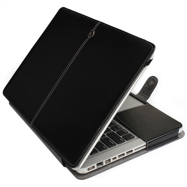 Notebook Leather Case with Snap Fastener for 13.3 inch MacBook Pro(Black) - MacBook Pro Cases by buy2fix | Online Shopping UK | buy2fix