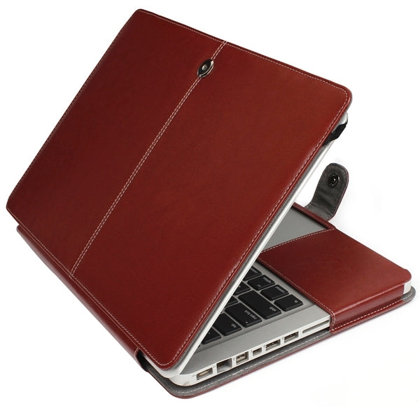 Notebook Leather Case with Snap Fastener for 13.3 inch MacBook Pro(Brown) - MacBook Pro Cases by buy2fix | Online Shopping UK | buy2fix