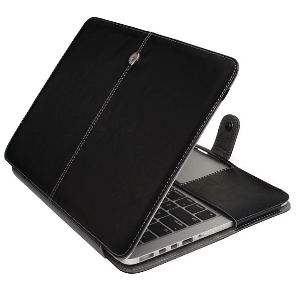 Notebook Leather Case with Snap Fastener for 13.3 inch MacBook Pro Retina(Black) - MacBook Pro Cases by buy2fix | Online Shopping UK | buy2fix