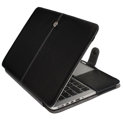 Notebook Leather Case with Snap Fastener for 13.3 inch MacBook Pro Retina(Black) - MacBook Pro Cases by buy2fix | Online Shopping UK | buy2fix