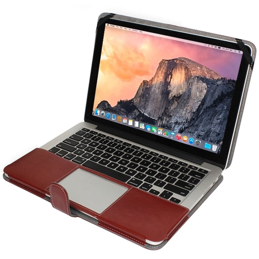 Notebook Leather Case with Snap Fastener for 15.4 inch MacBook Pro Retina(Brown) - MacBook Pro Cases by buy2fix | Online Shopping UK | buy2fix