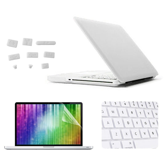 ENKAY for MacBook Pro 13.3 inch (US Version) / A1278 4 in 1 Frosted Hard Shell Plastic Protective Case with Screen Protector & Keyboard Guard & Anti-dust Plugs(White) - MacBook Pro Cases by ENKAY | Online Shopping UK | buy2fix