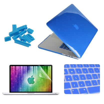 ENKAY for MacBook Pro Retina 13.3 inch (US Version) / A1425 / A1502 4 in 1 Crystal Hard Shell Plastic Protective Case with Screen Protector & Keyboard Guard & Anti-dust Plugs(Dark Blue) - MacBook Pro Cases by ENKAY | Online Shopping UK | buy2fix