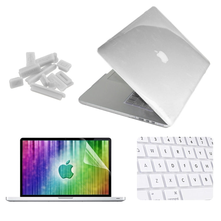 ENKAY for MacBook Pro Retina 13.3 inch (US Version) / A1425 / A1502 4 in 1 Crystal Hard Shell Plastic Protective Case with Screen Protector & Keyboard Guard & Anti-dust Plugs(White) - MacBook Pro Cases by ENKAY | Online Shopping UK | buy2fix