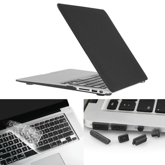 ENKAY for Macbook Air 11.6 inch (US Version) / A1370 / A1465 Hat-Prince 3 in 1 Frosted Hard Shell Plastic Protective Case with Keyboard Guard & Port Dust Plug(Black) - MacBook Air Cases by ENKAY | Online Shopping UK | buy2fix