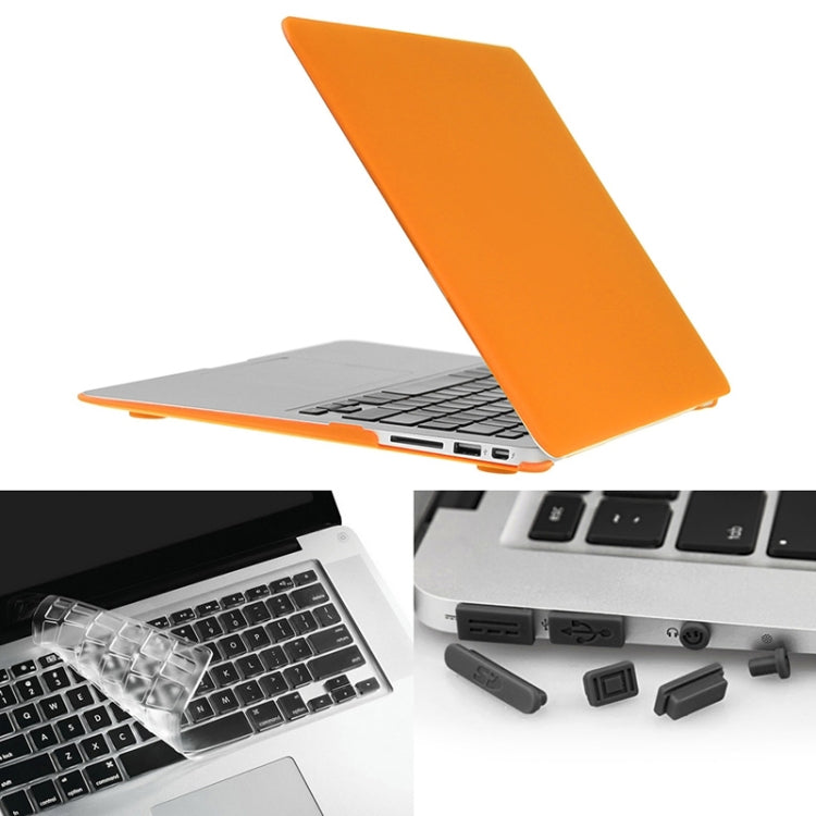 ENKAY for Macbook Air 11.6 inch (US Version) / A1370 / A1465 Hat-Prince 3 in 1 Frosted Hard Shell Plastic Protective Case with Keyboard Guard & Port Dust Plug(Orange) - MacBook Air Cases by ENKAY | Online Shopping UK | buy2fix