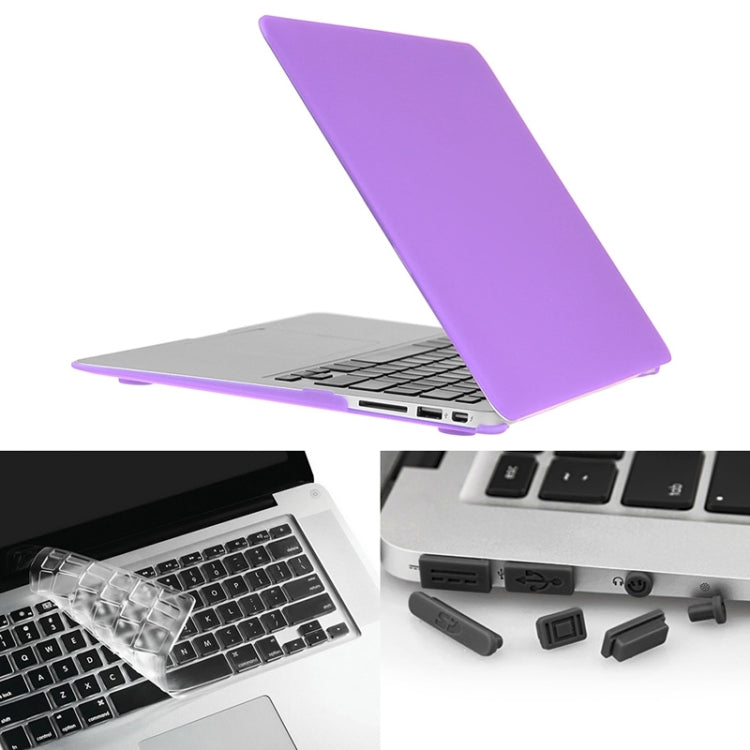 ENKAY for Macbook Air 11.6 inch (US Version) / A1370 / A1465 Hat-Prince 3 in 1 Frosted Hard Shell Plastic Protective Case with Keyboard Guard & Port Dust Plug(Purple) - MacBook Air Cases by ENKAY | Online Shopping UK | buy2fix