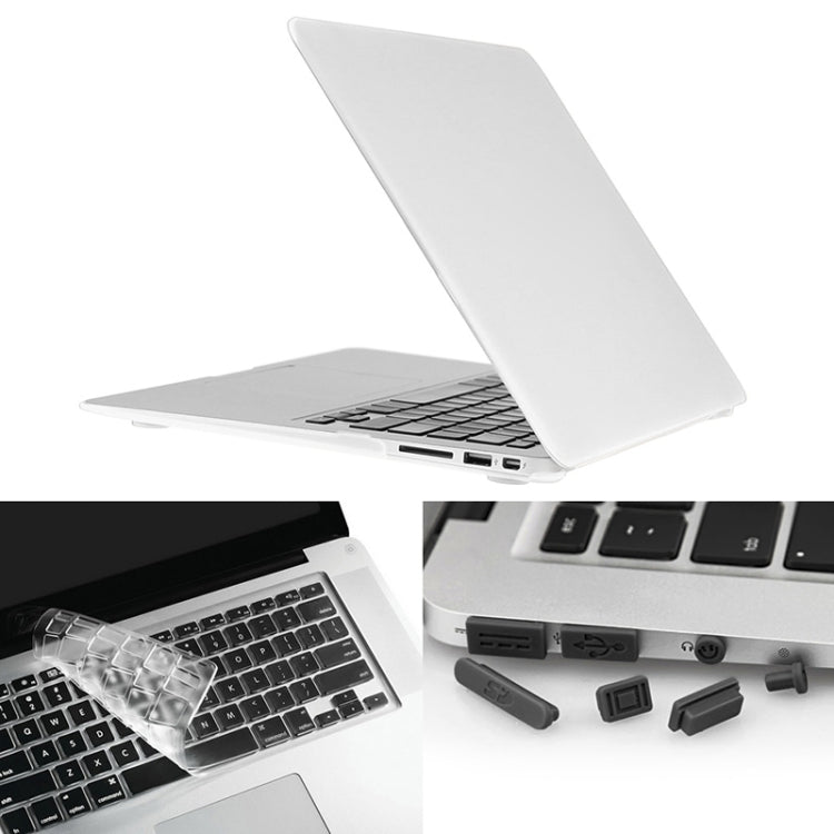 ENKAY for Macbook Air 13.3 inch (US Version) / A1369 / A1466 Hat-Prince 3 in 1 Frosted Hard Shell Plastic Protective Case with Keyboard Guard & Port Dust Plug(White) - MacBook Air Cases by ENKAY | Online Shopping UK | buy2fix