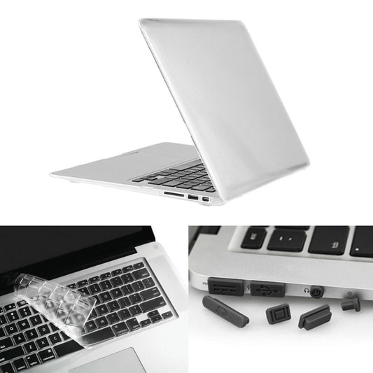 ENKAY for Macbook Air 11.6 inch (US Version) / A1370 / A1465 Hat-Prince 3 in 1 Crystal Hard Shell Plastic Protective Case with Keyboard Guard & Port Dust Plug(White) - MacBook Air Cases by ENKAY | Online Shopping UK | buy2fix