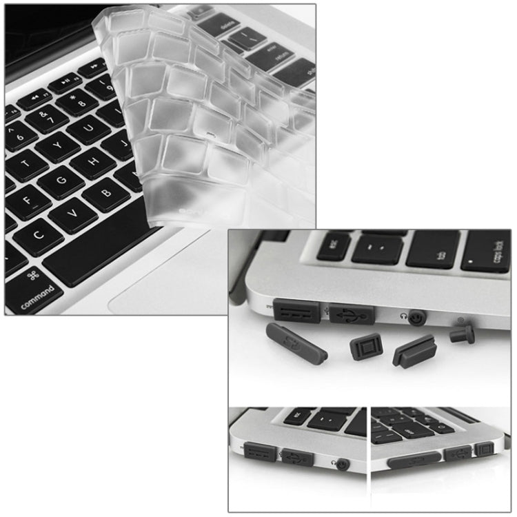 ENKAY for Macbook Air 13.3 inch (US Version) / A1369 / A1466 Hat-Prince 3 in 1 Crystal Hard Shell Plastic Protective Case with Keyboard Guard & Port Dust Plug(White) - MacBook Air Cases by ENKAY | Online Shopping UK | buy2fix