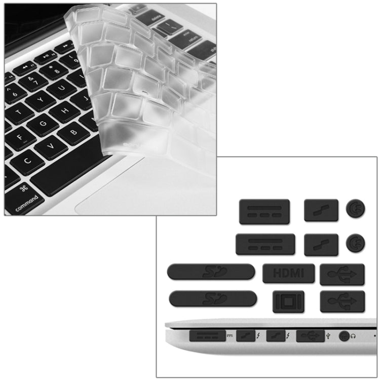 ENKAY for Macbook Pro Retina 13.3 inch (US Version) / A1425 / A1502 Hat-Prince 3 in 1 Crystal Hard Shell Plastic Protective Case with Keyboard Guard & Port Dust Plug(Black) - MacBook Pro Cases by ENKAY | Online Shopping UK | buy2fix