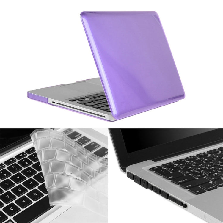 ENKAY for Macbook Pro 15.4 inch (US Version) / A1286 Hat-Prince 3 in 1 Crystal Hard Shell Plastic Protective Case with Keyboard Guard & Port Dust Plug(Purple) - MacBook Pro Cases by ENKAY | Online Shopping UK | buy2fix