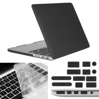 ENKAY for Macbook Pro Retina 13.3 inch (US Version) / A1425 / A1502 Hat-Prince 3 in 1 Frosted Hard Shell Plastic Protective Case with Keyboard Guard & Port Dust Plug(Black) - MacBook Pro Cases by ENKAY | Online Shopping UK | buy2fix