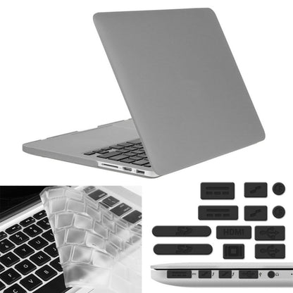 ENKAY for Macbook Pro Retina 15.4 inch (US Version) / A1398 Hat-Prince 3 in 1 Frosted Hard Shell Plastic Protective Case with Keyboard Guard & Port Dust Plug(Grey) - MacBook Pro Cases by ENKAY | Online Shopping UK | buy2fix