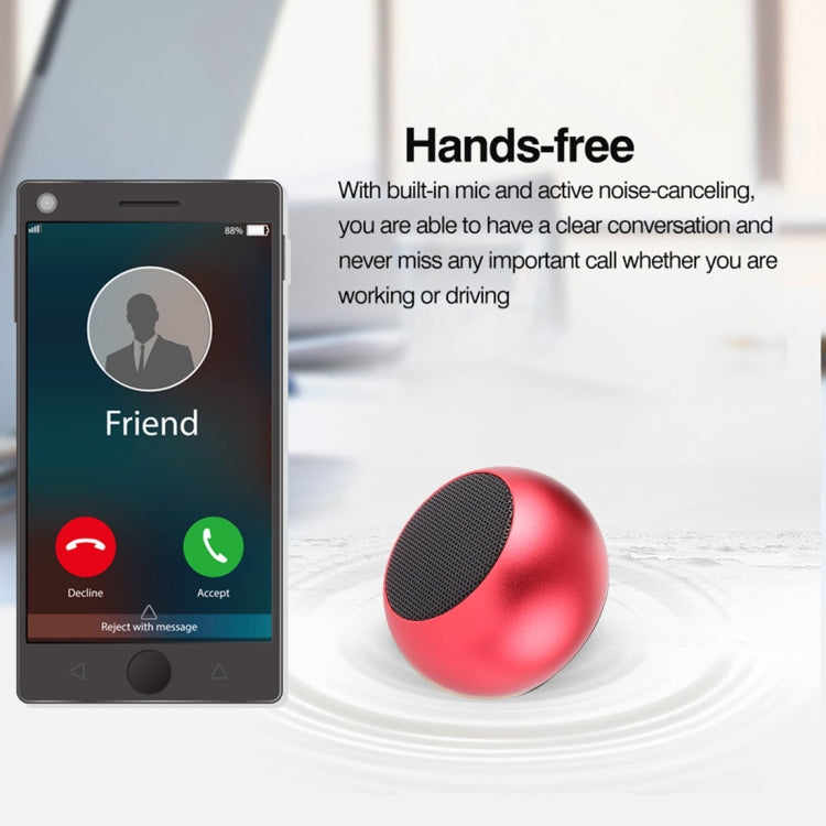 Mini Metal Wireless Bluetooth Speaker,  Hands-free, LED Indicator(Red) - Desktop Speaker by buy2fix | Online Shopping UK | buy2fix