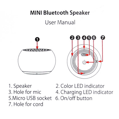 Mini Metal Wireless Bluetooth Speaker,  Hands-free, LED Indicator(Silver) - Desktop Speaker by buy2fix | Online Shopping UK | buy2fix
