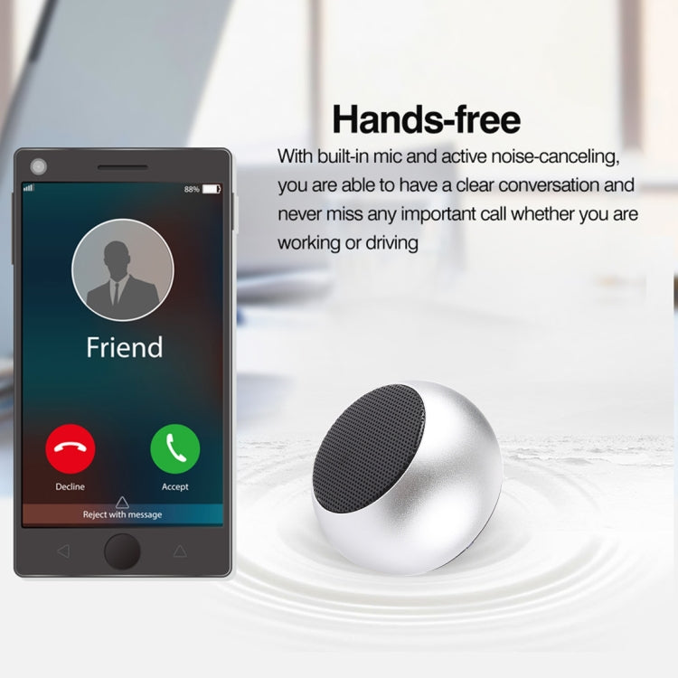 Mini Metal Wireless Bluetooth Speaker,  Hands-free, LED Indicator(Silver) - Desktop Speaker by buy2fix | Online Shopping UK | buy2fix