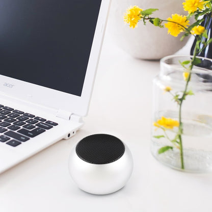 Mini Metal Wireless Bluetooth Speaker,  Hands-free, LED Indicator(Silver) - Desktop Speaker by buy2fix | Online Shopping UK | buy2fix