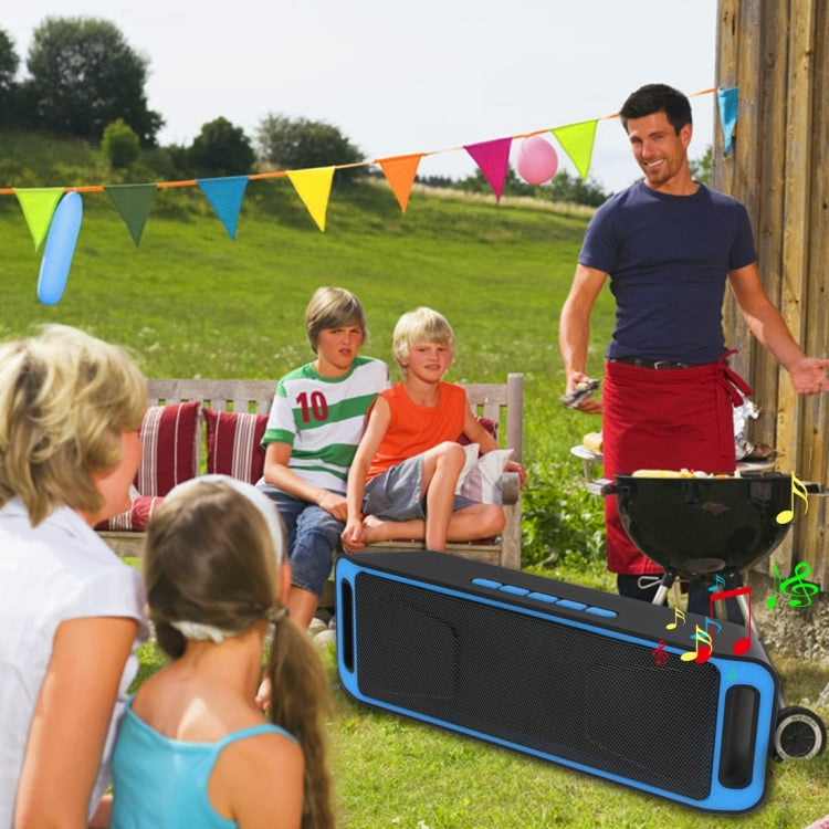 Portable Stereo Wireless Bluetooth Music Speaker, Support Hands-free Answer Phone & FM Radio & TF Card, For iPhone, Galaxy, Sony, Lenovo, HTC, Huawei, Google, LG, Xiaomi, other Smartphones(Blue) - Desktop Speaker by buy2fix | Online Shopping UK | buy2fix