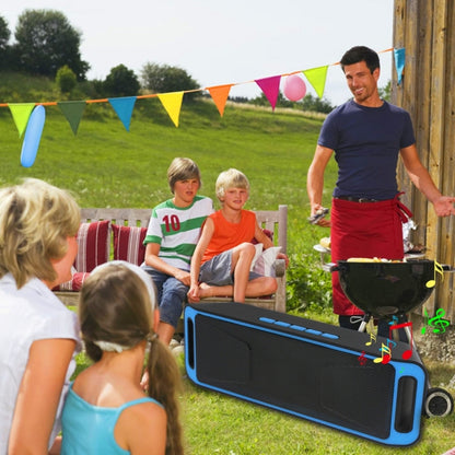 Portable Stereo Wireless Bluetooth Music Speaker, Support Hands-free Answer Phone & FM Radio & TF Card, For iPhone, Galaxy, Sony, Lenovo, HTC, Huawei, Google, LG, Xiaomi, other Smartphones(Blue) - Desktop Speaker by buy2fix | Online Shopping UK | buy2fix