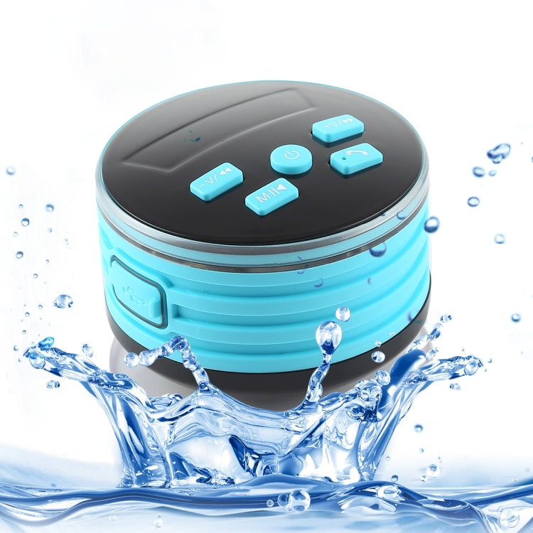 F08 Portable Speaker IPX7 Waterproof Support FM Radio High-fidelity Sound Box Bluetooth Speaker with Suction Cup & LED Light(Blue) - Waterproof Speaker by buy2fix | Online Shopping UK | buy2fix