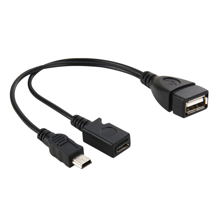 USB 2.0 Female to Mini USB AM + Micro 5 Pin AF Cable, Length: 20cm - USB Cable by buy2fix | Online Shopping UK | buy2fix