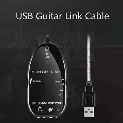 USB Interface Guitar Link Cable PC / MAC Recording(Black) - String Instrument Accessories by buy2fix | Online Shopping UK | buy2fix