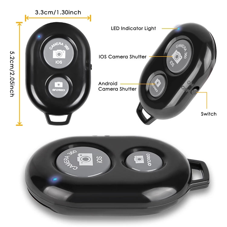 BRCMCOM Chip Universal Bluetooth 3.0 Remote Shutter Camera Control Self-timer(Black) - Phone Remote Control by buy2fix | Online Shopping UK | buy2fix