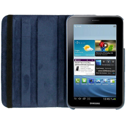 360 Degree Rotation Litchi Texture Leather Case with Holder for Galaxy Tab 3 (8.0) / T3110 / T3100 / T315(Dark Blue) by buy2fix