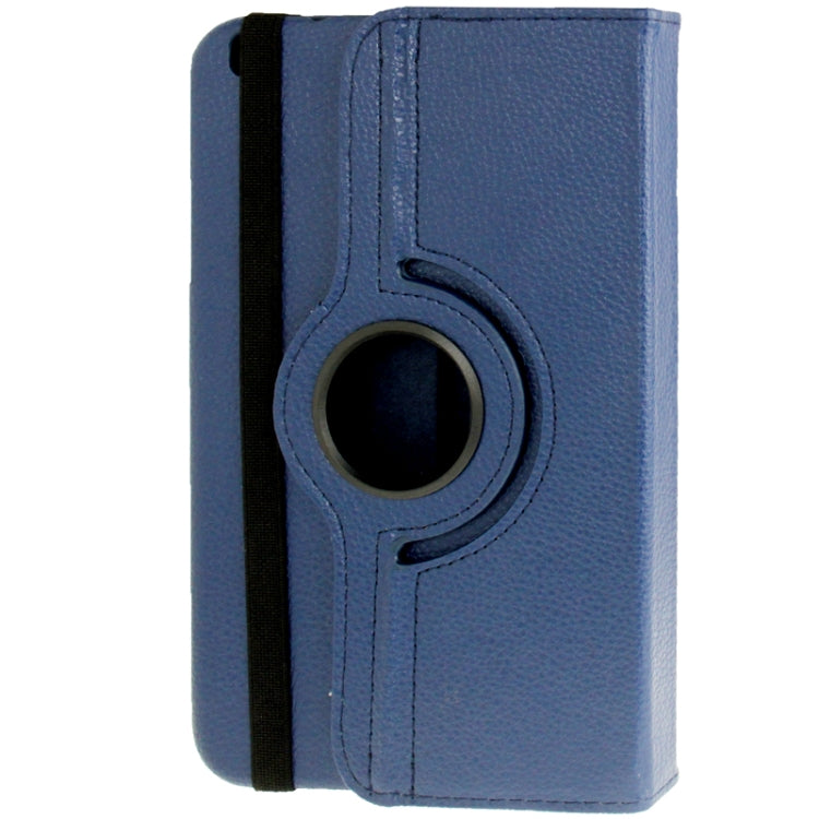 360 Degree Rotation Litchi Texture Leather Case with Holder for Galaxy Tab 3 (8.0) / T3110 / T3100 / T315(Dark Blue) by buy2fix