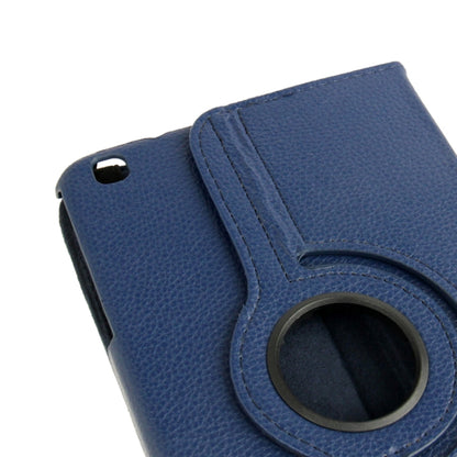360 Degree Rotation Litchi Texture Leather Case with Holder for Galaxy Tab 3 (8.0) / T3110 / T3100 / T315(Dark Blue) by buy2fix