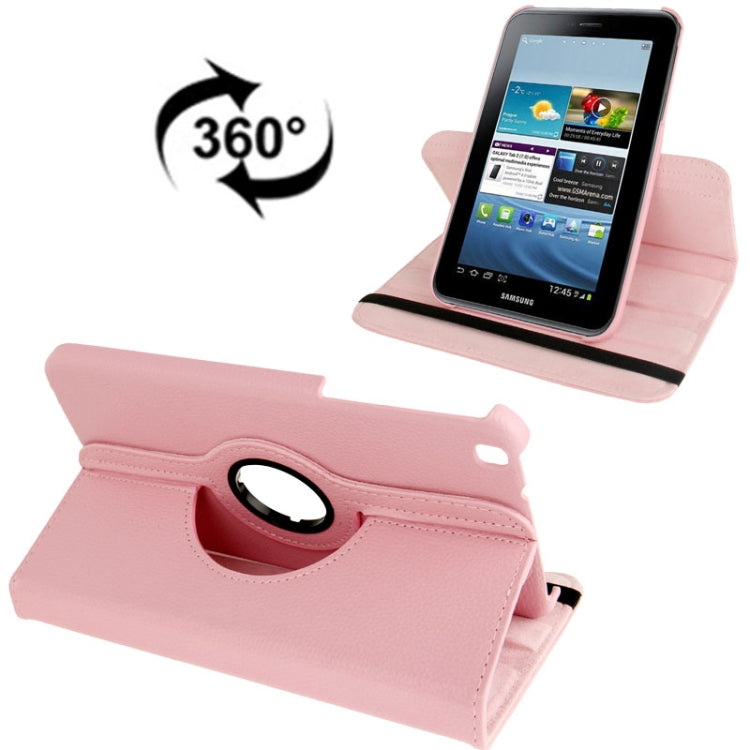 360 Degree Rotation Litchi Texture Leather Case with Holder for Galaxy Tab 3 (8.0) / T3110 / T3100 / T315(Pink) by buy2fix