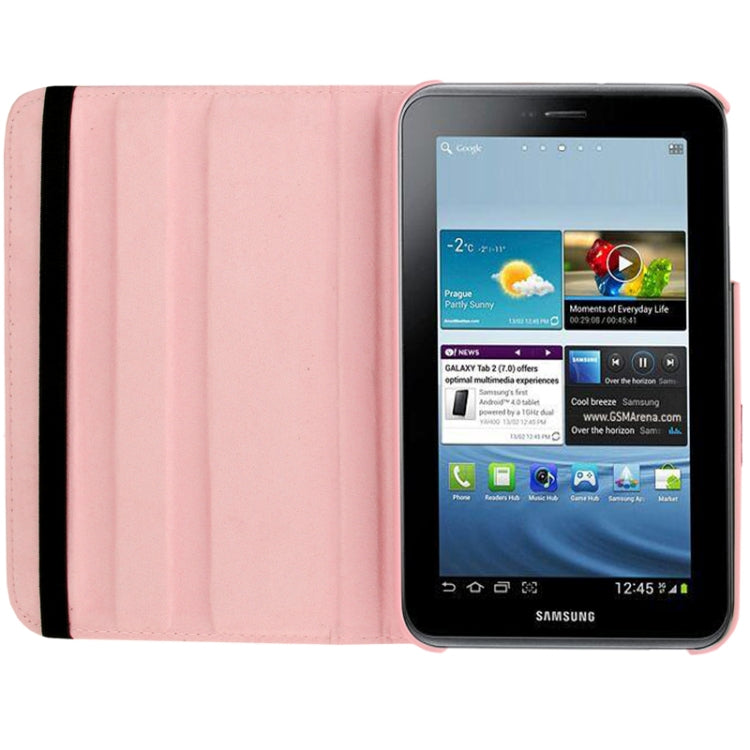 360 Degree Rotation Litchi Texture Leather Case with Holder for Galaxy Tab 3 (8.0) / T3110 / T3100 / T315(Pink) by buy2fix