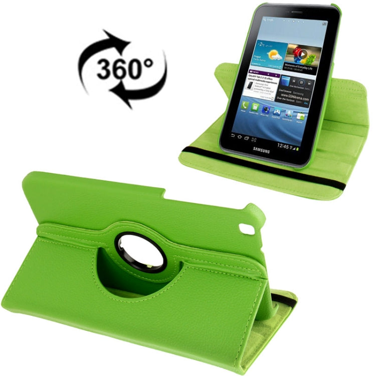 360 Degree Rotation Litchi Texture Leather Case with Holder for Galaxy Tab 3 (8.0) / T3110 / T3100 / T315(Green) by buy2fix