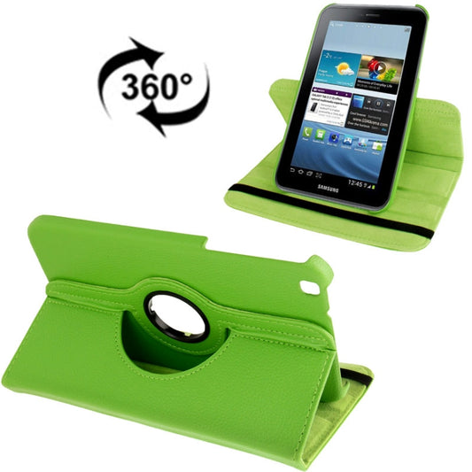 360 Degree Rotation Litchi Texture Leather Case with Holder for Galaxy Tab 3 (8.0) / T3110 / T3100 / T315(Green) by buy2fix