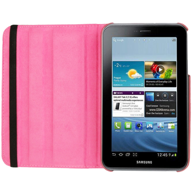 360 Degree Rotation Litchi Texture Leather Case with Holder for Galaxy Tab 3 (8.0) / T3110 / T3100 / T315(Magenta) by buy2fix