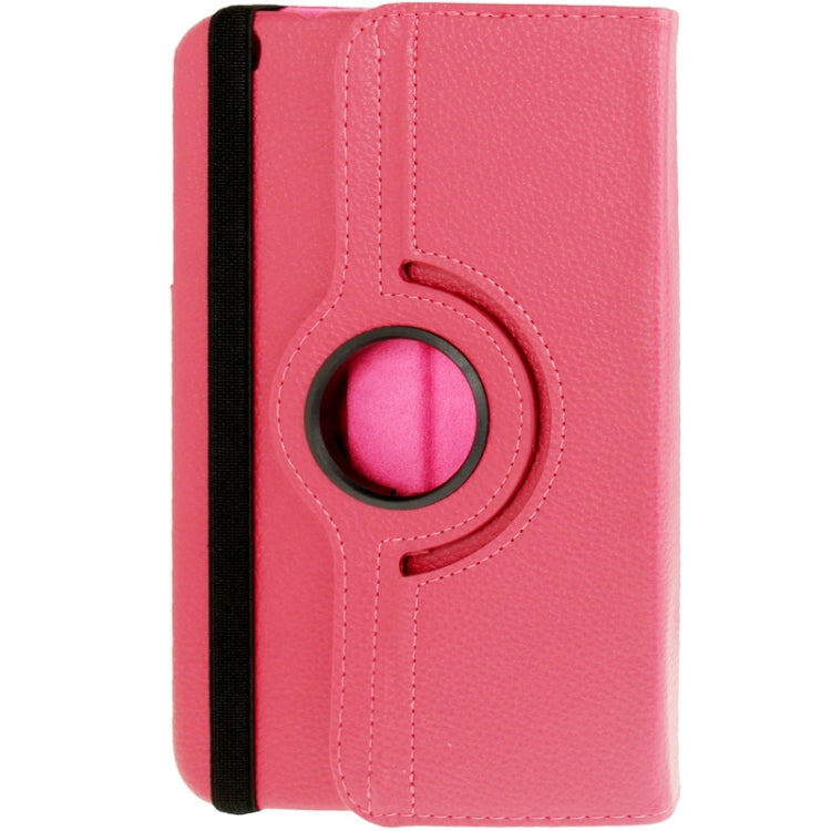 360 Degree Rotation Litchi Texture Leather Case with Holder for Galaxy Tab 3 (8.0) / T3110 / T3100 / T315(Magenta) by buy2fix