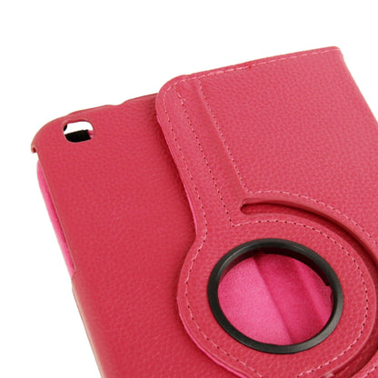 360 Degree Rotation Litchi Texture Leather Case with Holder for Galaxy Tab 3 (8.0) / T3110 / T3100 / T315(Magenta) by buy2fix