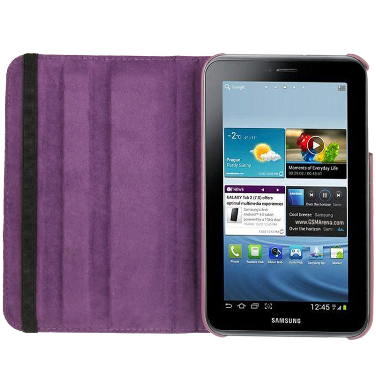 360 Degree Rotation Litchi Texture Leather Case with Holder for Galaxy Tab 3 (8.0) / T3110 / T3100 / T315(Purple) by buy2fix