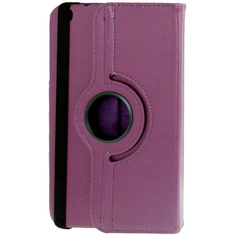 360 Degree Rotation Litchi Texture Leather Case with Holder for Galaxy Tab 3 (8.0) / T3110 / T3100 / T315(Purple) by buy2fix