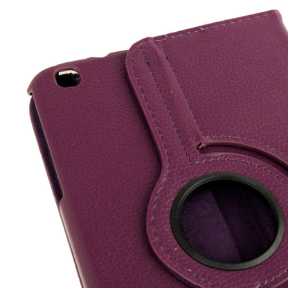 360 Degree Rotation Litchi Texture Leather Case with Holder for Galaxy Tab 3 (8.0) / T3110 / T3100 / T315(Purple) by buy2fix