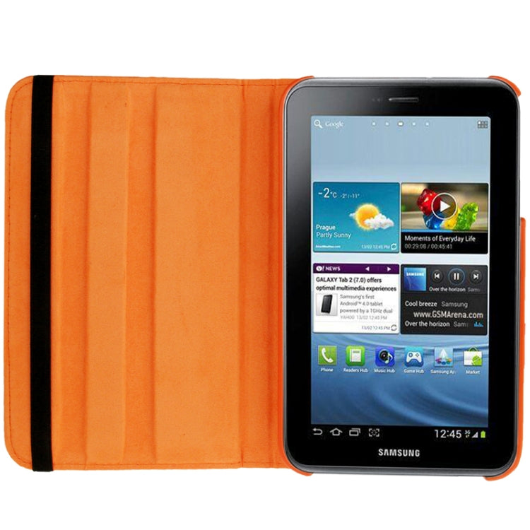 360 Degree Rotation Litchi Texture Leather Case with Holder for Galaxy Tab 3 (8.0) / T3110 / T3100 / T315(Orange) by buy2fix