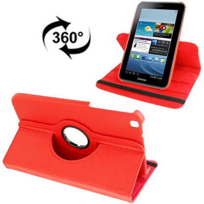360 Degree Rotation Litchi Texture Leather Case with Holder for Galaxy Tab 3 (8.0) / T3110 / T3100 / T315(Red) by buy2fix