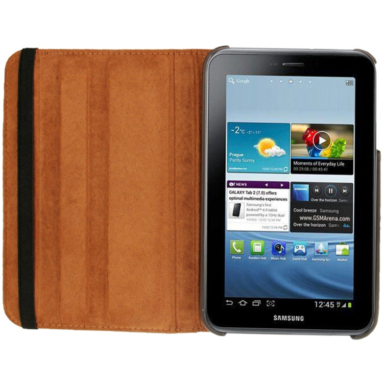 360 Degree Rotation Litchi Texture Leather Case with Holder for Galaxy Tab 3 (8.0) / T3110 / T3100 / T315(Brown) by buy2fix
