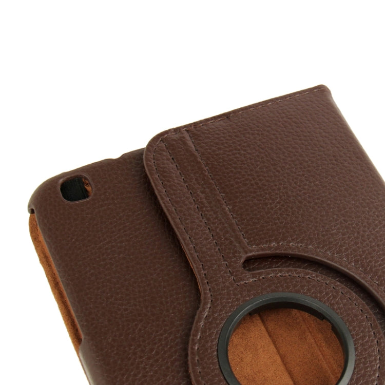 360 Degree Rotation Litchi Texture Leather Case with Holder for Galaxy Tab 3 (8.0) / T3110 / T3100 / T315(Brown) by buy2fix