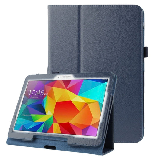 Litchi Texture Flip Leather Case with Holder for Galaxy Tab 4 10.1 / T530(Dark Blue) by buy2fix