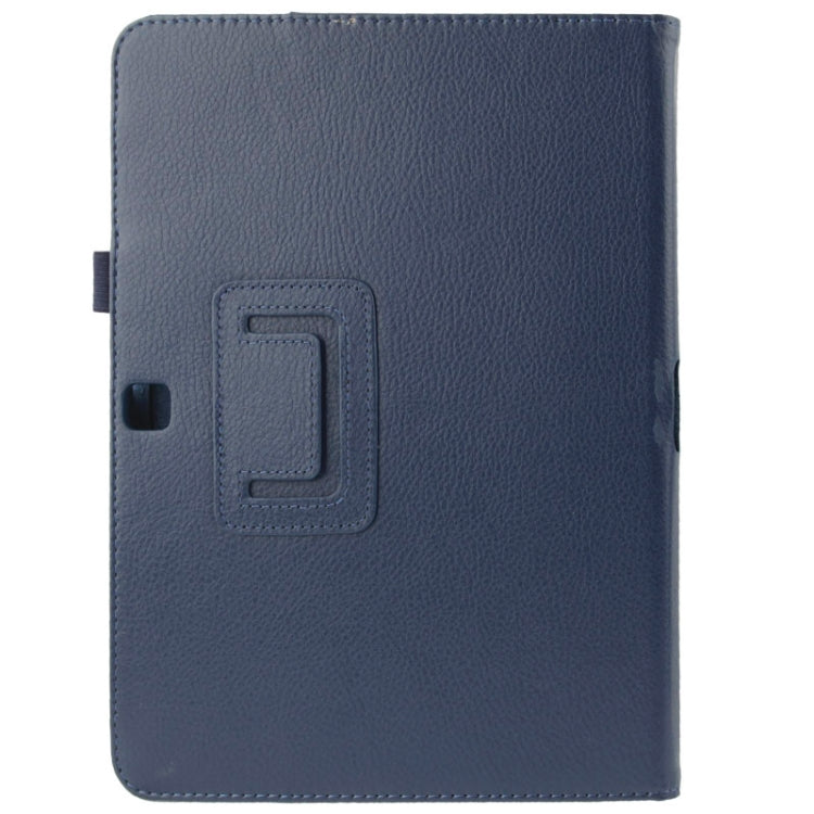 Litchi Texture Flip Leather Case with Holder for Galaxy Tab 4 10.1 / T530(Dark Blue) - Other Galaxy Tab PC by buy2fix | Online Shopping UK | buy2fix