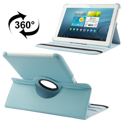 360 Degree Rotatable Litchi Texture Leather Case with Holder for Galaxy Tab 2 (10.1) / P5100(Blue) by buy2fix