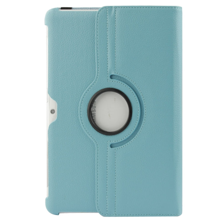 360 Degree Rotatable Litchi Texture Leather Case with Holder for Galaxy Tab 2 (10.1) / P5100(Blue) by buy2fix